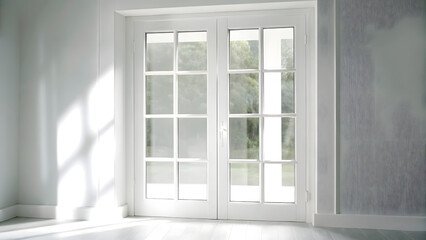 White glass interior door with windows the