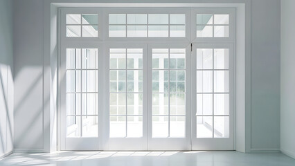 White glass interior door with windows the