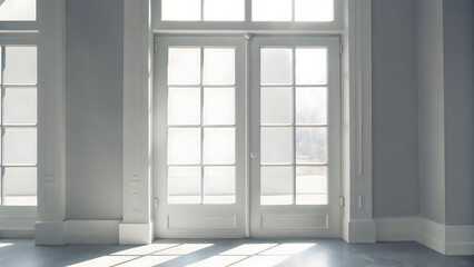 White glass interior door with windows the