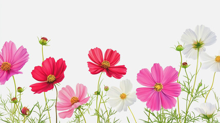 Elegant wedding invitation card background . Minimal hand painted watercolor Cosmos flowers texture template background. Design for wedding, vip cover, poster, rsvp moderncard.Valentine's Day