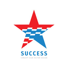 Obraz premium Star symbol vector logo concept illustration. Leadership creative sign. Decorative graphic design element.