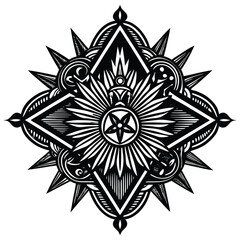 Vintage Engraved Illustration on White Background