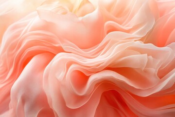 Fototapeta premium Delicate, flowing fabric with a soft peachy hue.