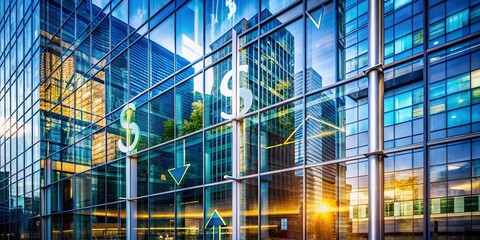 Fototapeta premium Secure Online Banking Transaction: Digital Payment Transfer on Modern Building Background