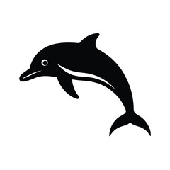 Fototapeta premium Dolphin Silhouette Vector Icon Design