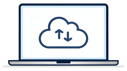Fototapeta premium Cloud sync vector backup file storage