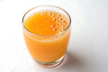 Fresh Orange Juice on White Background High-Quality Beverage Image.