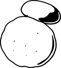 Simple Line Drawing Of Two Round Objects Possibly Food