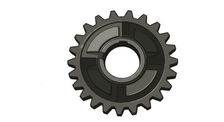 Grey Gear isolated, Cutout 