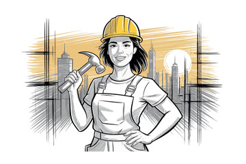 construction worker with hammer