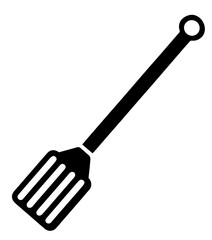 Silhouette of a Slotted Kitchen Spatula for Cooking and Food Preparation, Culinary Tool in Minimalist Style, Kitchenware Icon for Recipes, Restaurant Menus, Food Blogs, and Culinary Instruction Design