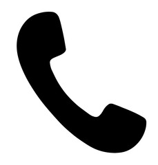 Silhouette of a Classic Telephone Handset Icon, Retro Communication Symbol for Contact, Customer Service, Support Hotlines, Call Centers, Mobile App Interfaces, and Telecommunication Design

