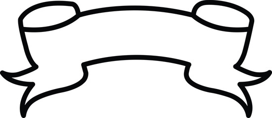 Banner ribbon clip art design on plain white transparent isolated background for card, shirt, hoodie, sweatshirt, apparel, tag, mug, icon, poster or badge