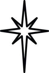 Star clip art design on plain white transparent isolated background for card, shirt, hoodie, sweatshirt, apparel, card, tag, mug, icon, poster or badge