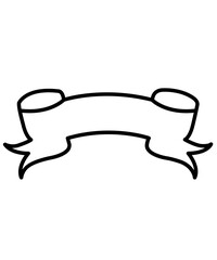 Banner ribbon clip art design on plain white transparent isolated background for card, shirt, hoodie, sweatshirt, apparel, tag, mug, icon, poster or badge