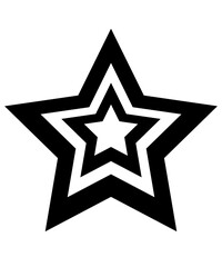 Star clip art design on plain white transparent isolated background for card, shirt, hoodie, sweatshirt, apparel, card, tag, mug, icon, poster or badge
