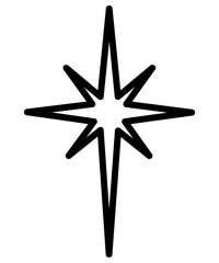Fototapeta premium Star clip art design on plain white transparent isolated background for card, shirt, hoodie, sweatshirt, apparel, card, tag, mug, icon, poster or badge