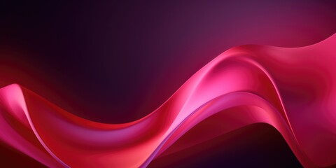 Obraz premium Vibrant pink and red abstract waves with soft gradient background