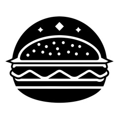 Burger icon with a hard hat for restaurant safety symbol illustration