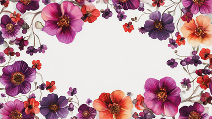 Elegant wedding invitation card background . Minimal hand painted watercolor Cosmos flowers texture template background. Design for wedding, vip cover, poster, rsvp moderncard.Valentine's Day

