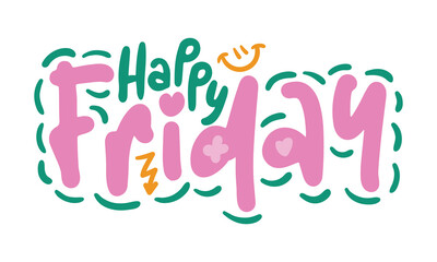 happy friday lettering. vector illustration