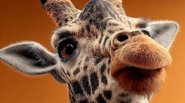 Giraffe head closeup warm background wildlife stock image