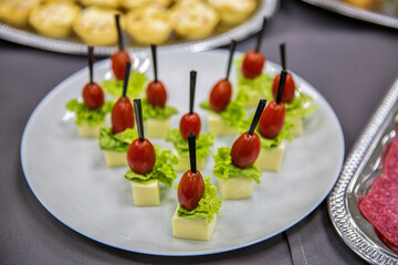 Buffet in the office closeup.