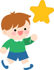 풍선을 들고 있는 아이 일러스트