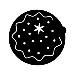 Sweet round cookie and bread slice vector illustration on a white background, a delectable snack design