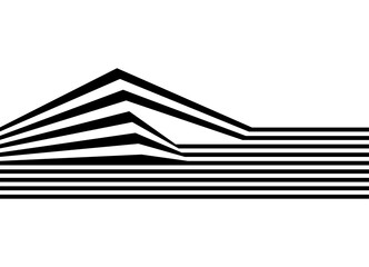 Abstract vector illustration. pattern of thick black parallel lines on a white background. design with optical effect. Geometric Striped Design Element. Vector background. Modern shapes. Retro