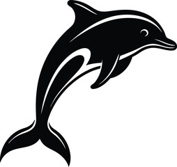Obraz premium Dolphin Silhouette Black Vector | Ocean Animal
