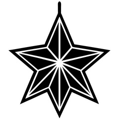 Obraz premium A shiny silver vector star icon, perfect for Christmas or holiday decoration, symbolizing celebration and award design