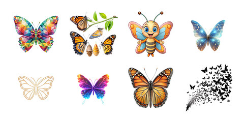 Tropical Monarch Butterfly Wings Spread Transparent PNG