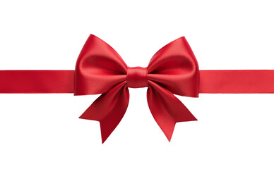 Red Bow With Ribbon isolated on transparent background, Gift Ribbon PNG 
