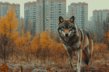 Wolf. Wild animal hunting. Fairytale wolf in the forest.