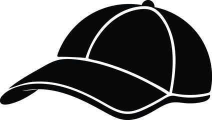 casual cap with curved brim silhouette vector illustration