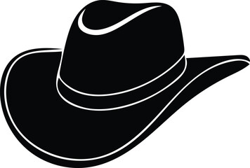 vintage cowboy hat silhouette vector black art