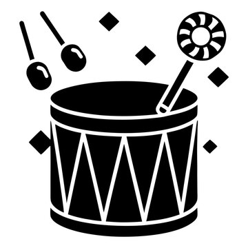 black drum with drumsticks and mallet clip art preview