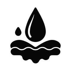 Black Oil Spill Icon in Simple Vector Design