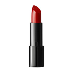 Obraz premium Open red lipstick tube isolated on transparent background