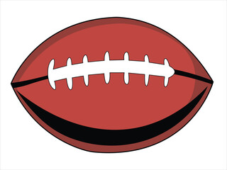 Vector Illustration of American Football Ball in Flat Style – Sports Equipment Icon for Game and Competition Design