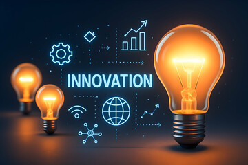 Light bulbs symbolizing innovation and technology.