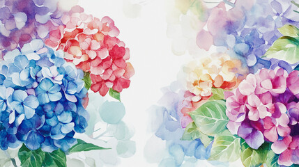 Elegant wedding invitation card background . Minimal hand painted watercolor Hydrangea flowers texture template background. Design for wedding, vip cover, poster, rsvp moderncard.Valentine's Day