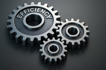 Gears symbolizing efficiency in industry.