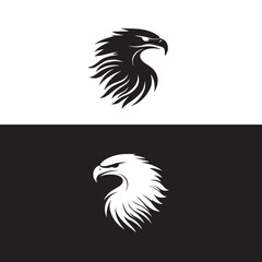 Fototapeta premium Eagle Feather Icon Set – Bold Bird Emblems in Minimalist Style