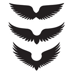 Minimalist Wings Vector Set – Elegant Open Wing Silhouettes
