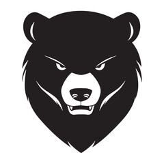 Bold Black Bear Head – Simplified Stylized Wildlife Vector