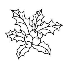 Naklejka premium christmas holly berry icon, christmas holly berry vector illustration-simple illustration of christmas holly berry , perfect for christmas holly berry logos and icons