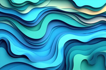 Abstract layered wavy shapes