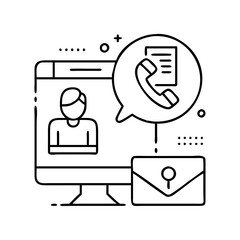 contact line icon, contact line vector illustration-simple illustration of contact line , perfect for contact line logos and icons